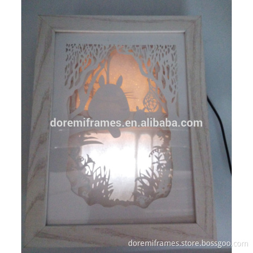 Shenzhen hot sale high quality paper cut wooden shadow box frame maker